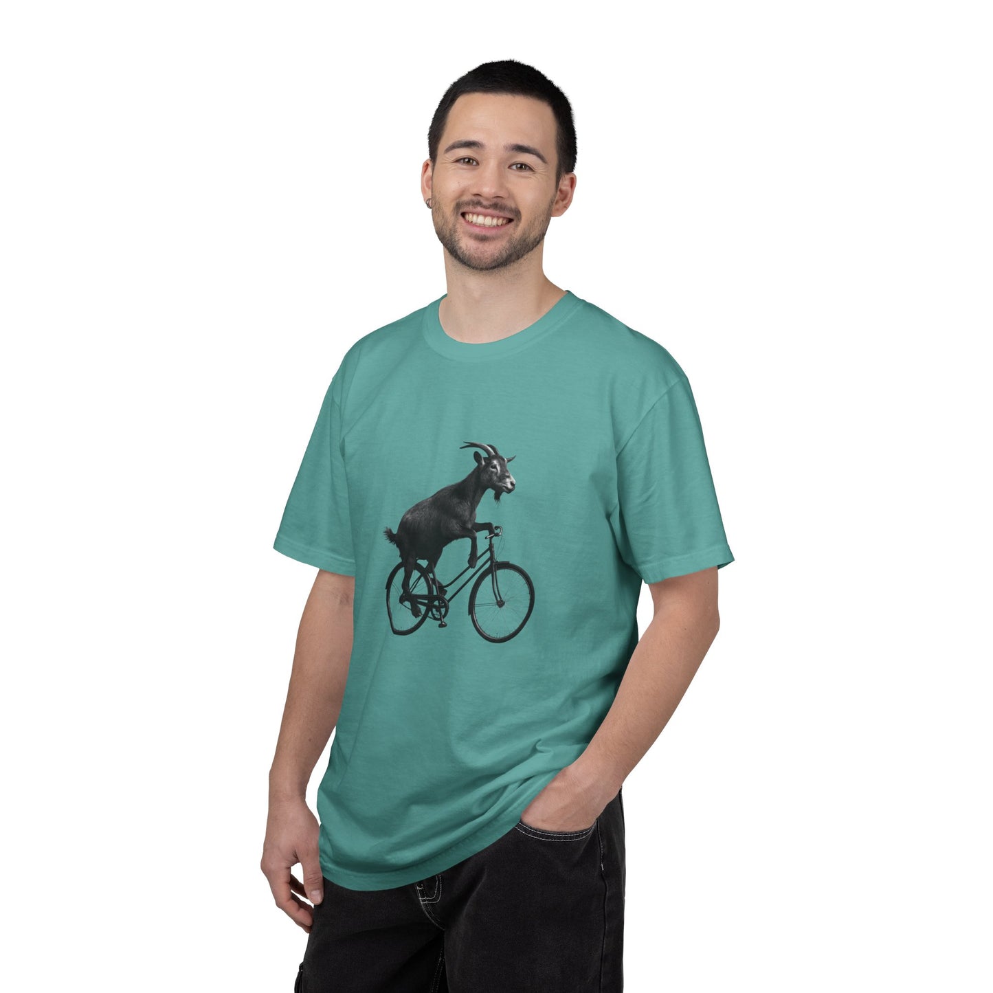 Goat Riding Bicycle T-shirt | Funny Animal Bike Tee
