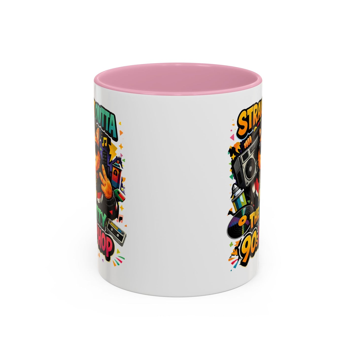 Straight Outta Meow The Kitty 90s Hip Hop Mug | Color Accent