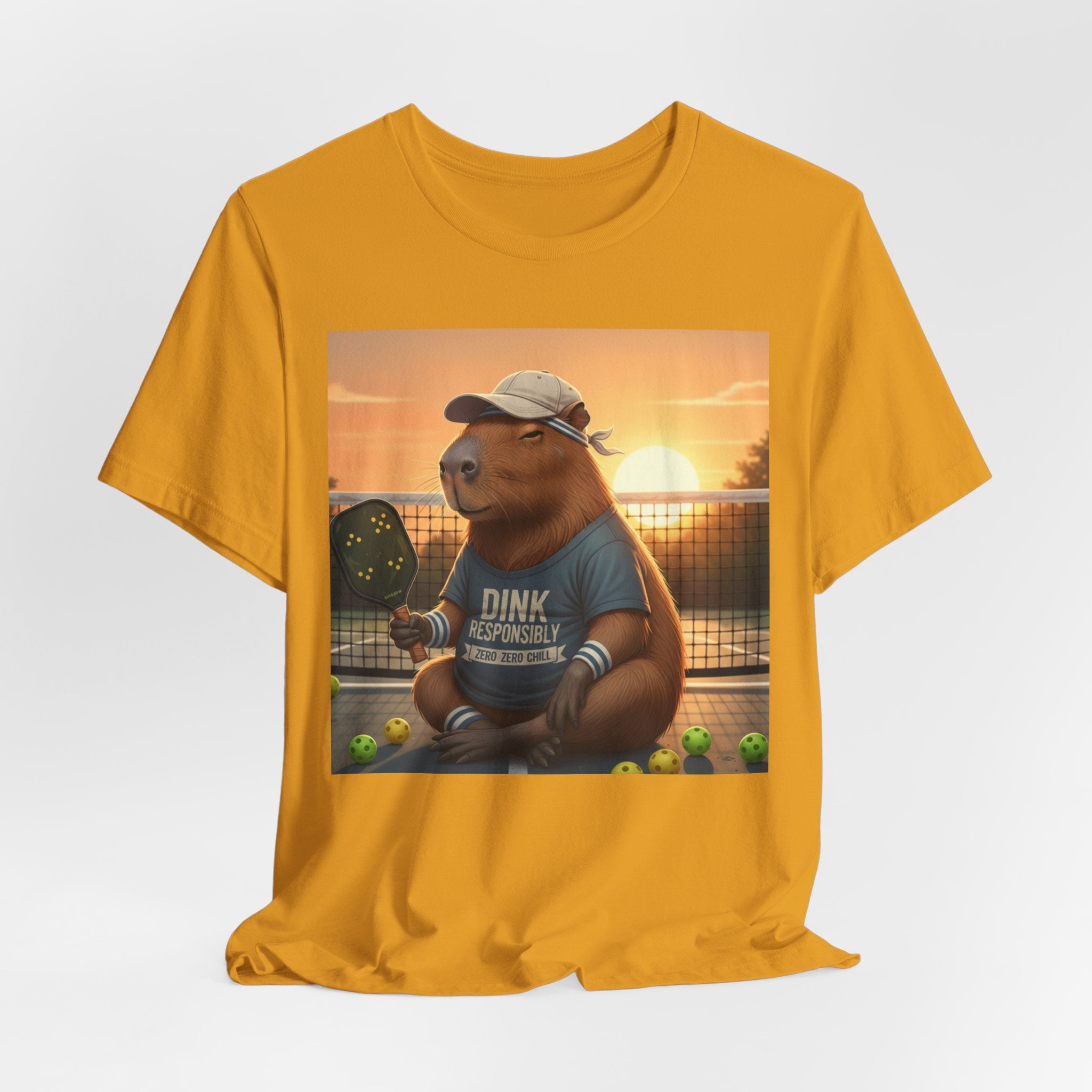 Dink Responsibly Pickleball Capybara Tee | Funny Animal Sports Art