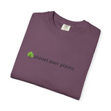planet over plastic T-shirt | environmental tree slogan tee