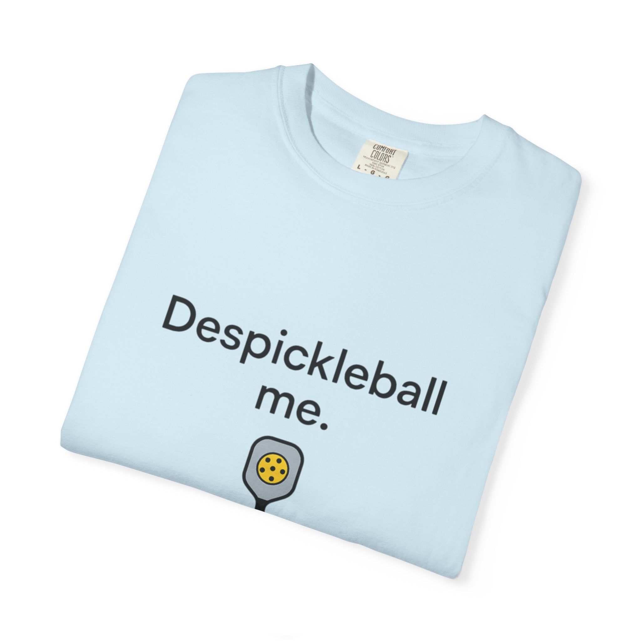 Despickleball Me pickleball graphic T-shirt | pickle paddle logo tee