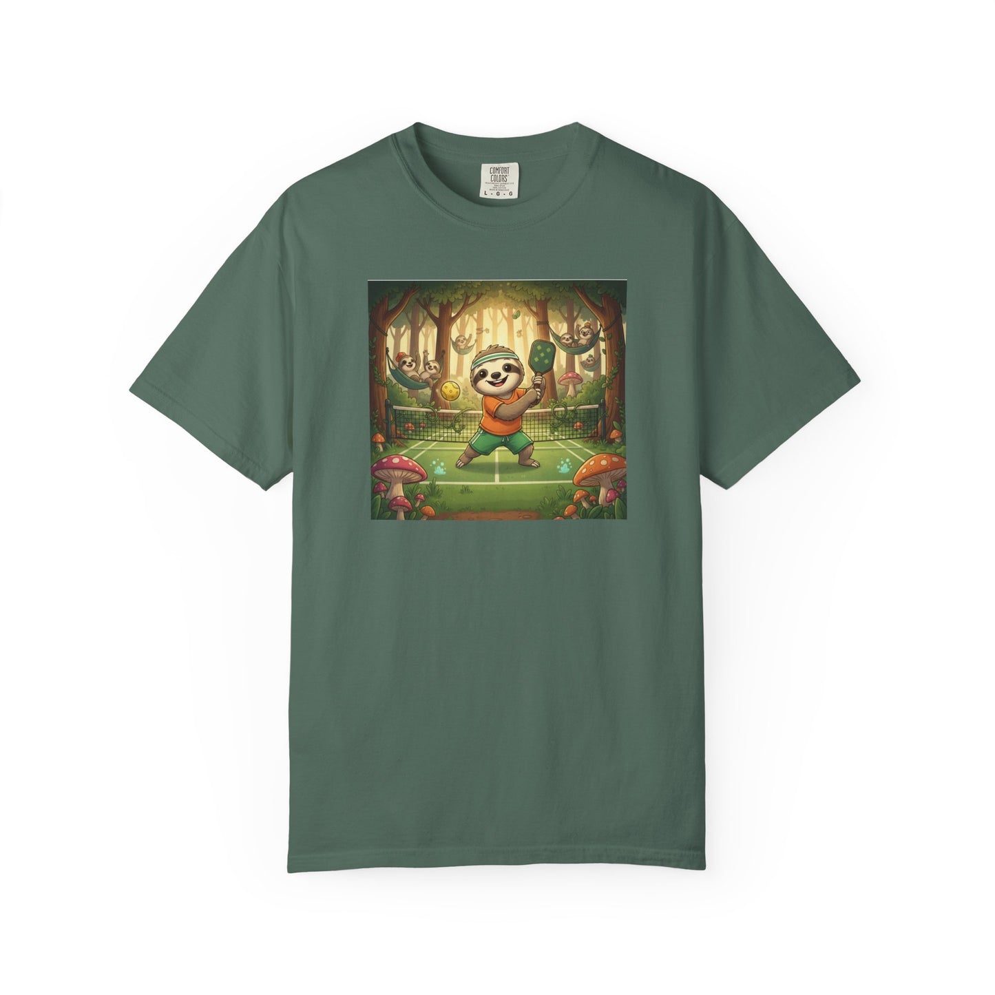 Sloth Pickleball Illustration T-shirt | Whimsical Forestcore Slow Living