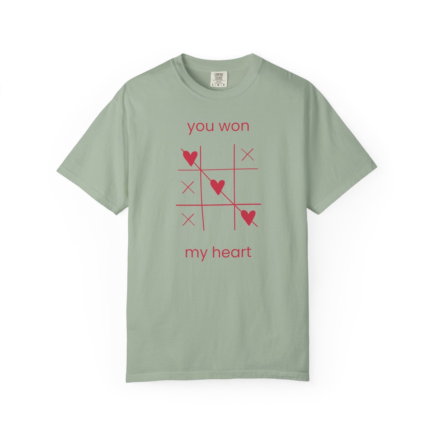 You Won My Heart tic tac toe T-shirt | Valentine heart game tee