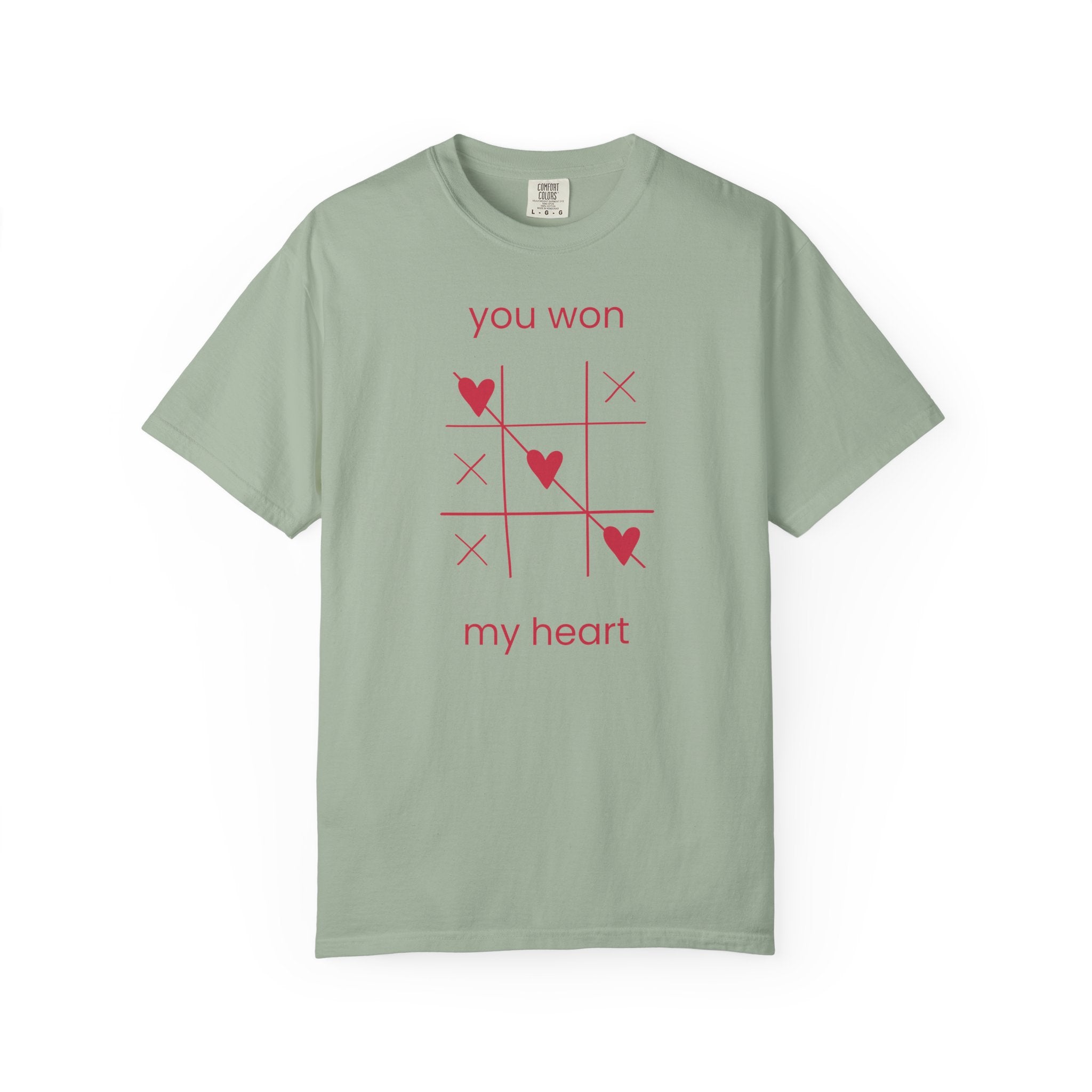 You Won My Heart tic tac toe T-shirt | Valentine heart game tee