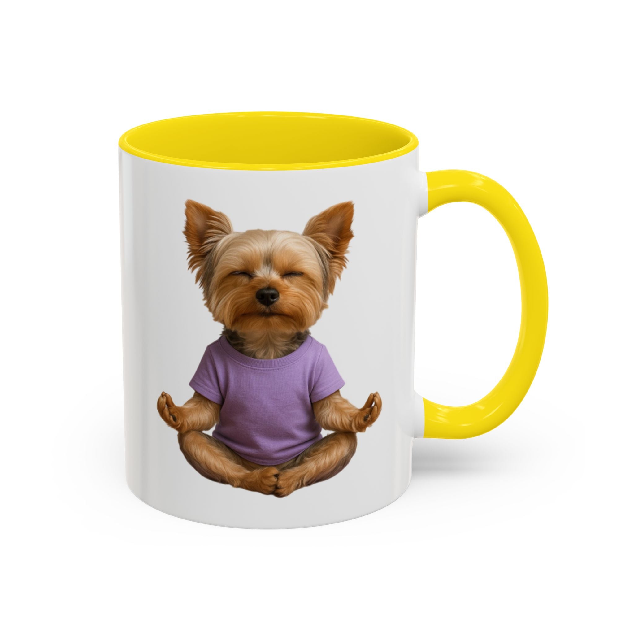 Meditating Yorkshire Terrier Mug | Accent Coffee Mug 11oz 15oz