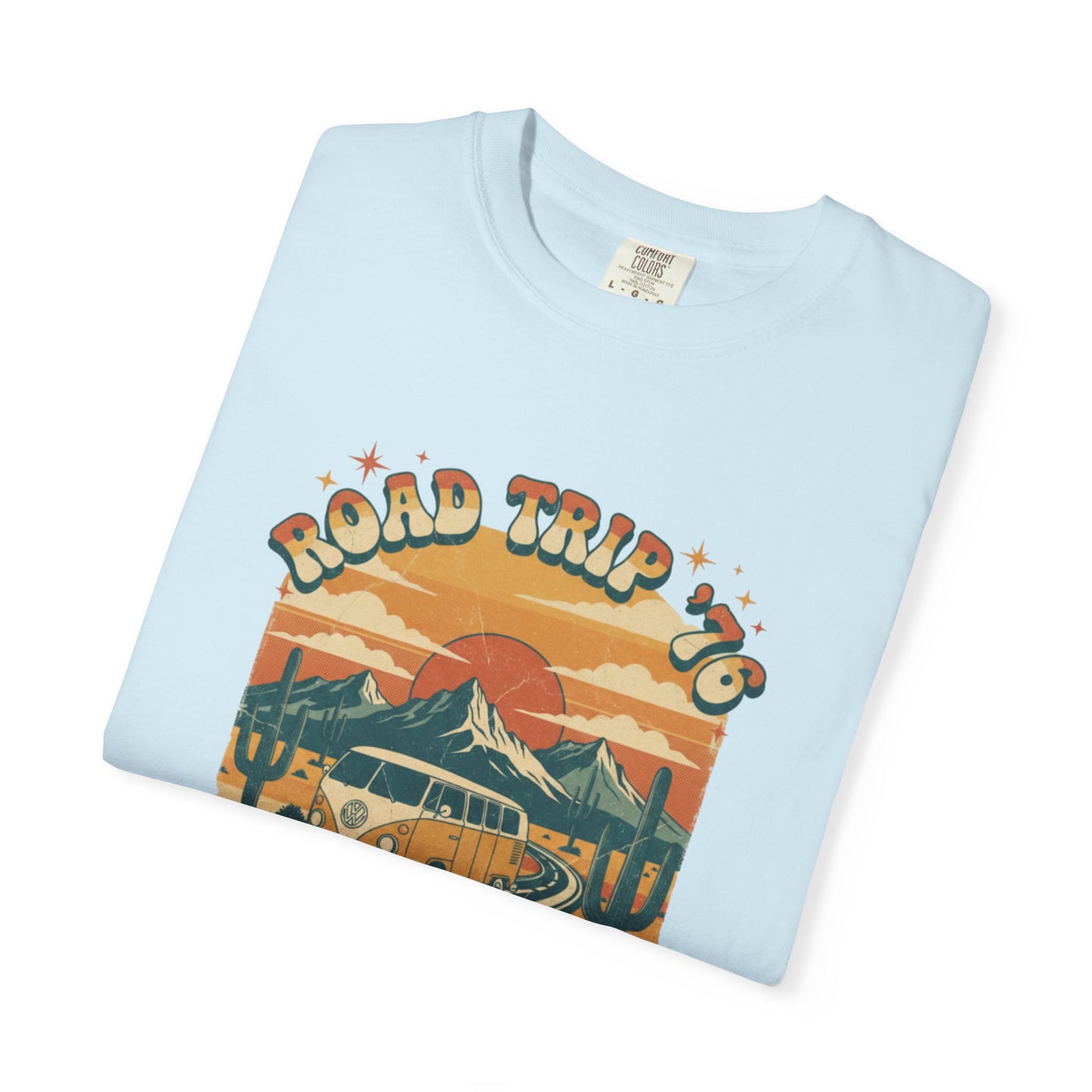 Road Trip '76 T-shirt | Vintage Camper Van Sunset Graphic