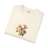 Tropical Floral Bouquet T-Shirt | Bird of Paradise, Orchid, Sunflower