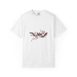 Birds on Cherry Blossom Branch T-Shirt | Japanese Floral Illustration