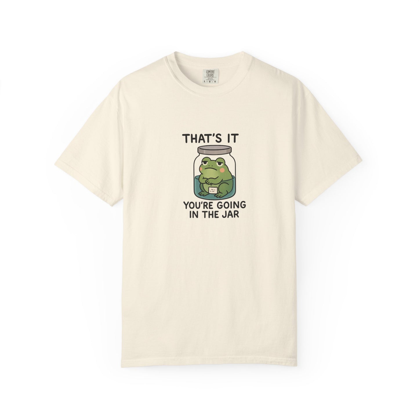 Glass Jar Frog Illustration T-shirt | Frog in Water Jar