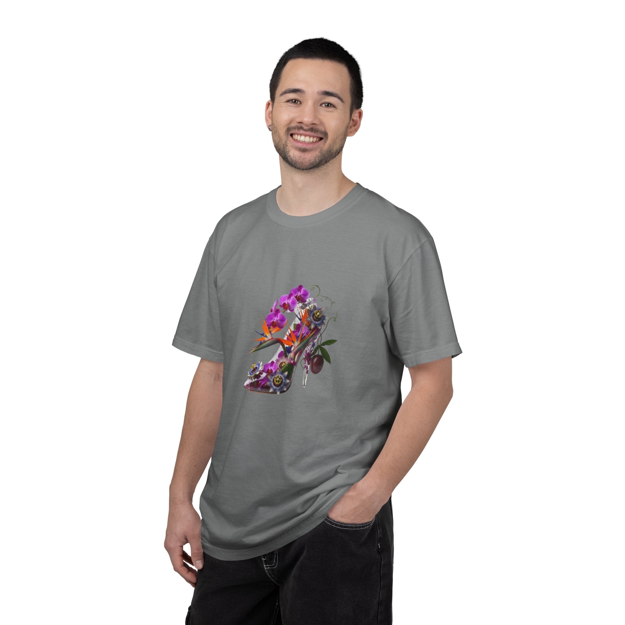 Floral High Heel Shoe T-shirt | Botanical Stiletto Graphic