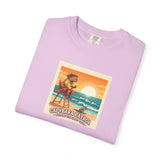 Capybara Patrol Sunset Surfing Capybara T-Shirt | Retro Beach Vibes