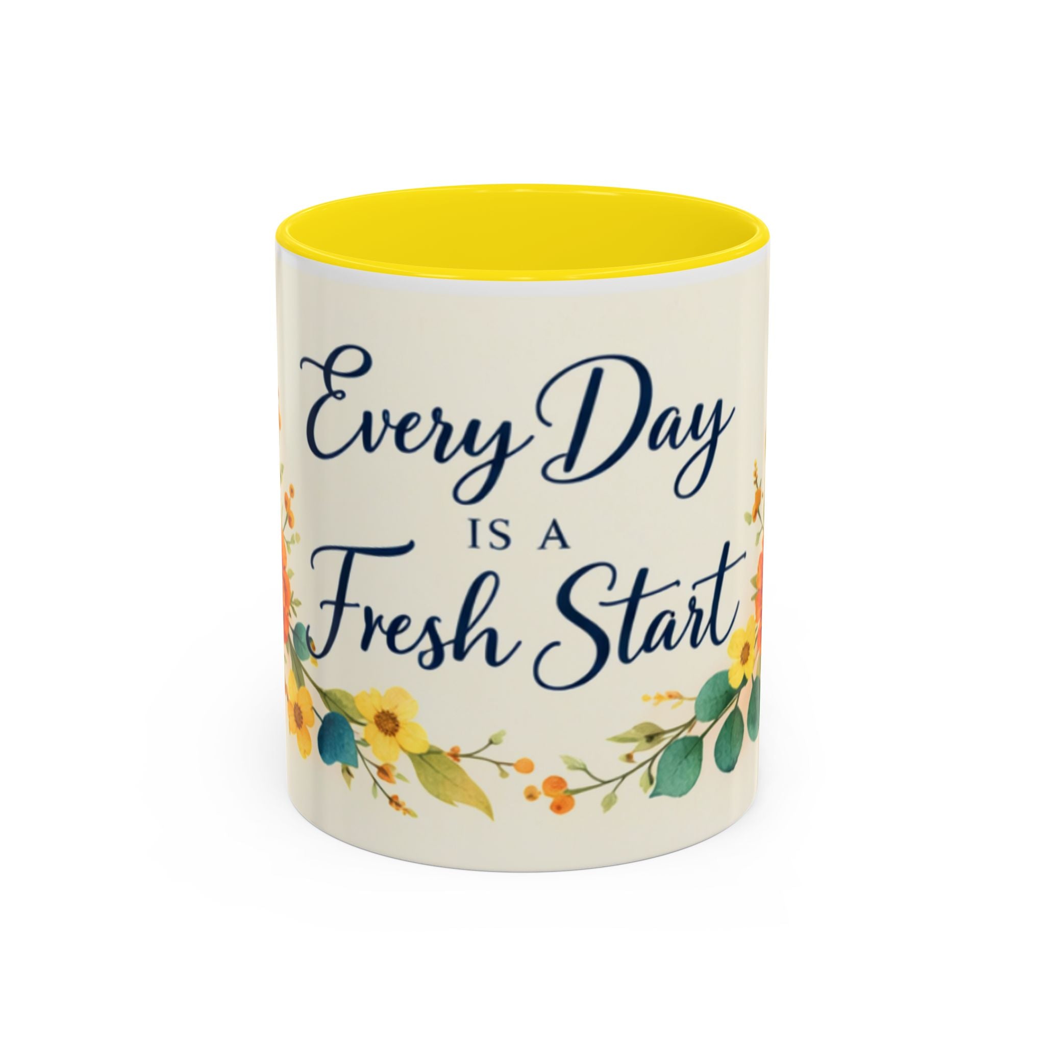 Every Day Is A Fresh Start mug | Floral sunflower coffee mug