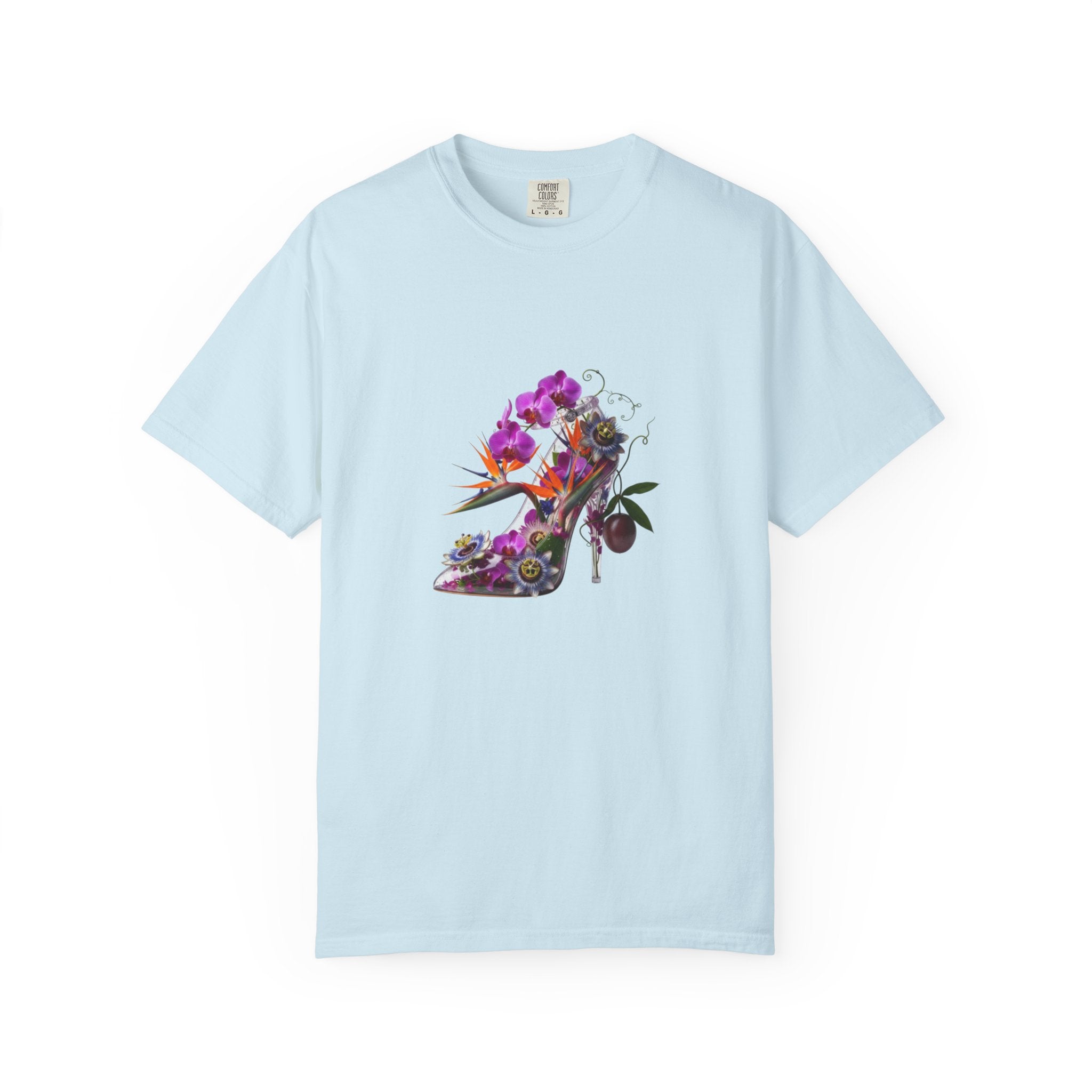 Floral High Heel Shoe T-shirt | Botanical Stiletto Graphic