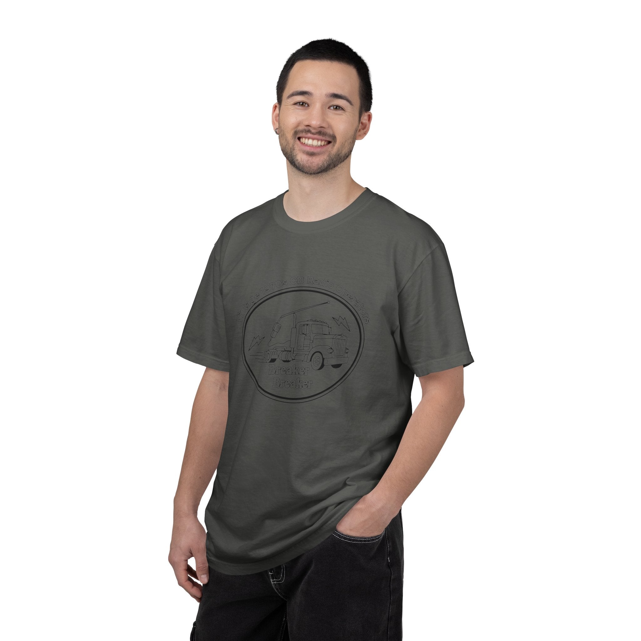 Vintage Semi Truck Line Art T-Shirt | Trucker Logo Tee
