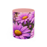 Purple Daisy Floral Mug | Accent Coffee Mug 11oz 15oz