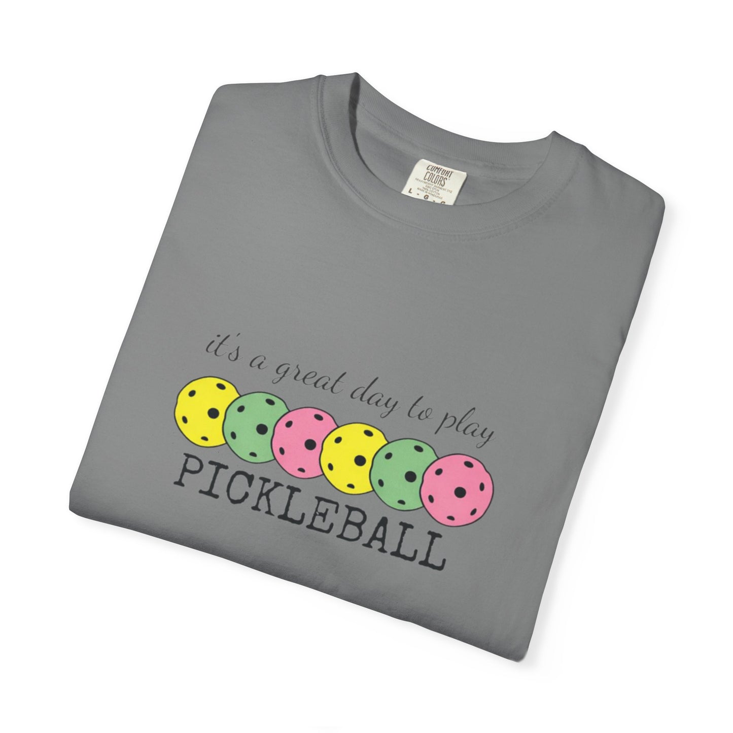 It's a Great Day to Play Pickleball T-Shirt | Colorful Pickleball Paddles Tee