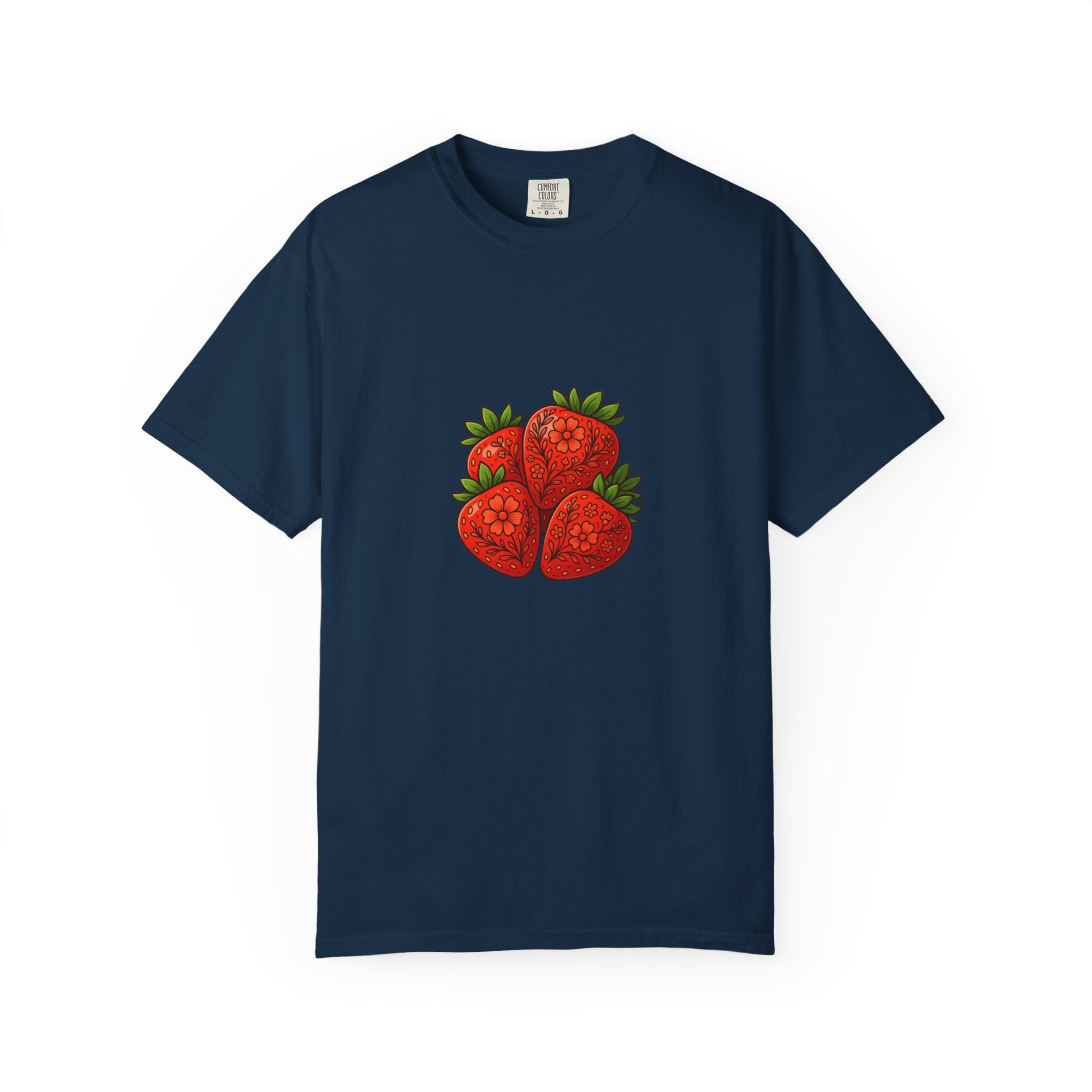 Strawberry Cluster T-shirt | Retro Floral Fruit Illustration
