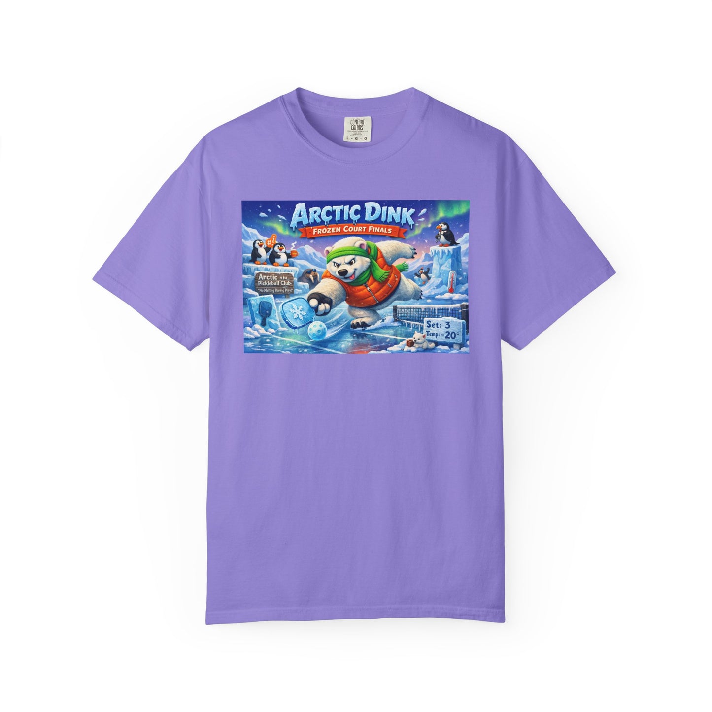 Arctic Dink Polar Bear Pickleball T-Shirt | Retro Game Art