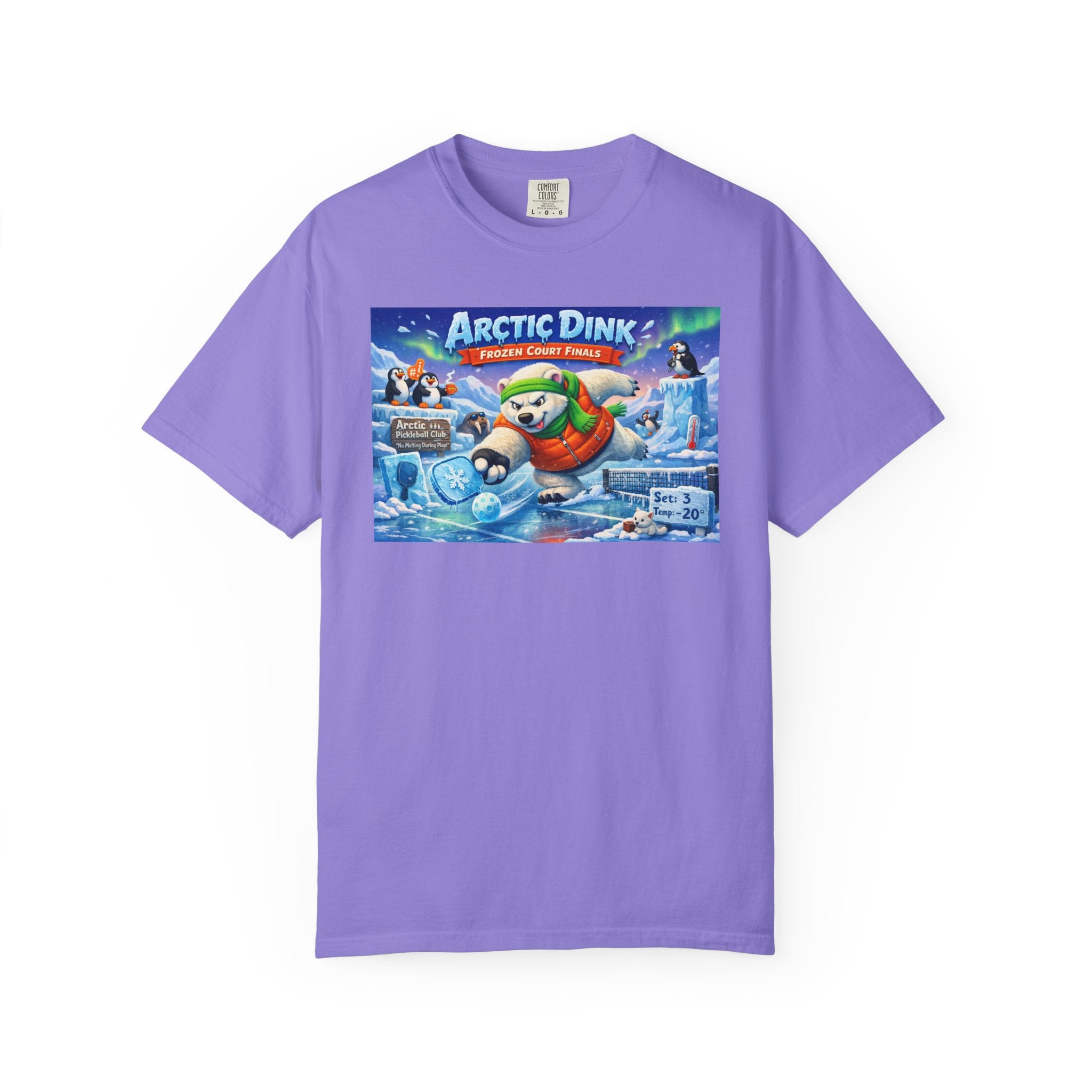 Arctic Dink Polar Bear Pickleball T-Shirt | Retro Game Art
