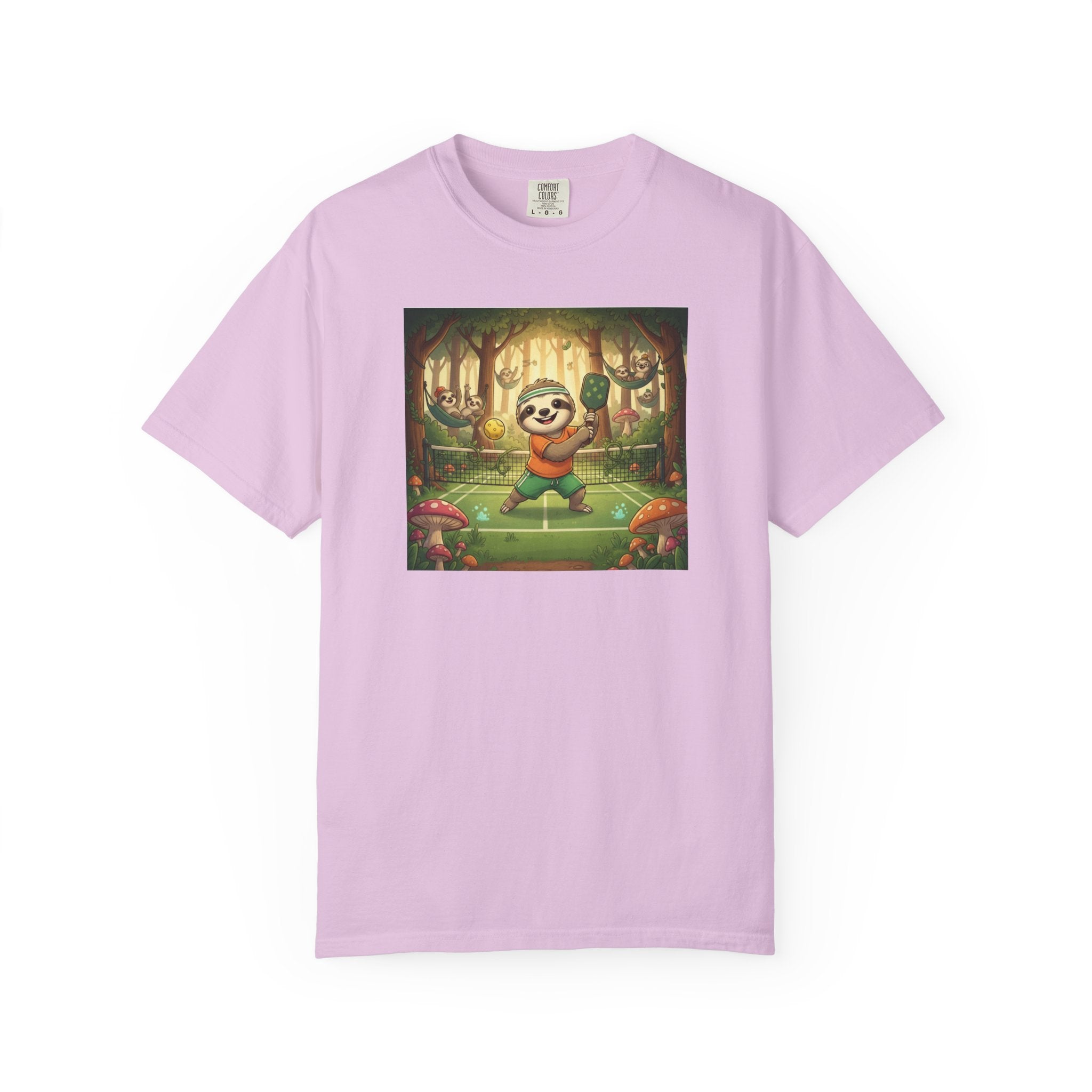 Sloth Pickleball Illustration T-shirt | Whimsical Forestcore Slow Living