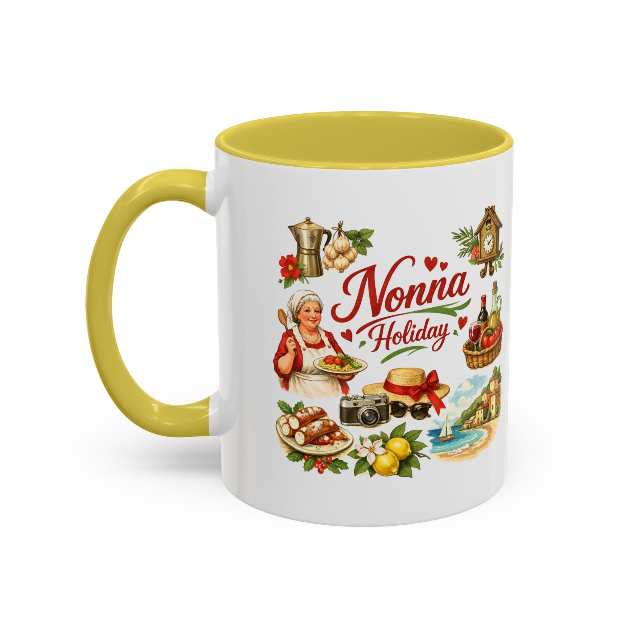 Nonna Holiday mug | Italian grandma kitchen design, vintage food icons