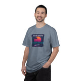 Miami Nights Sunset Palm T-shirt | Retro Vaporwave Beach Scene