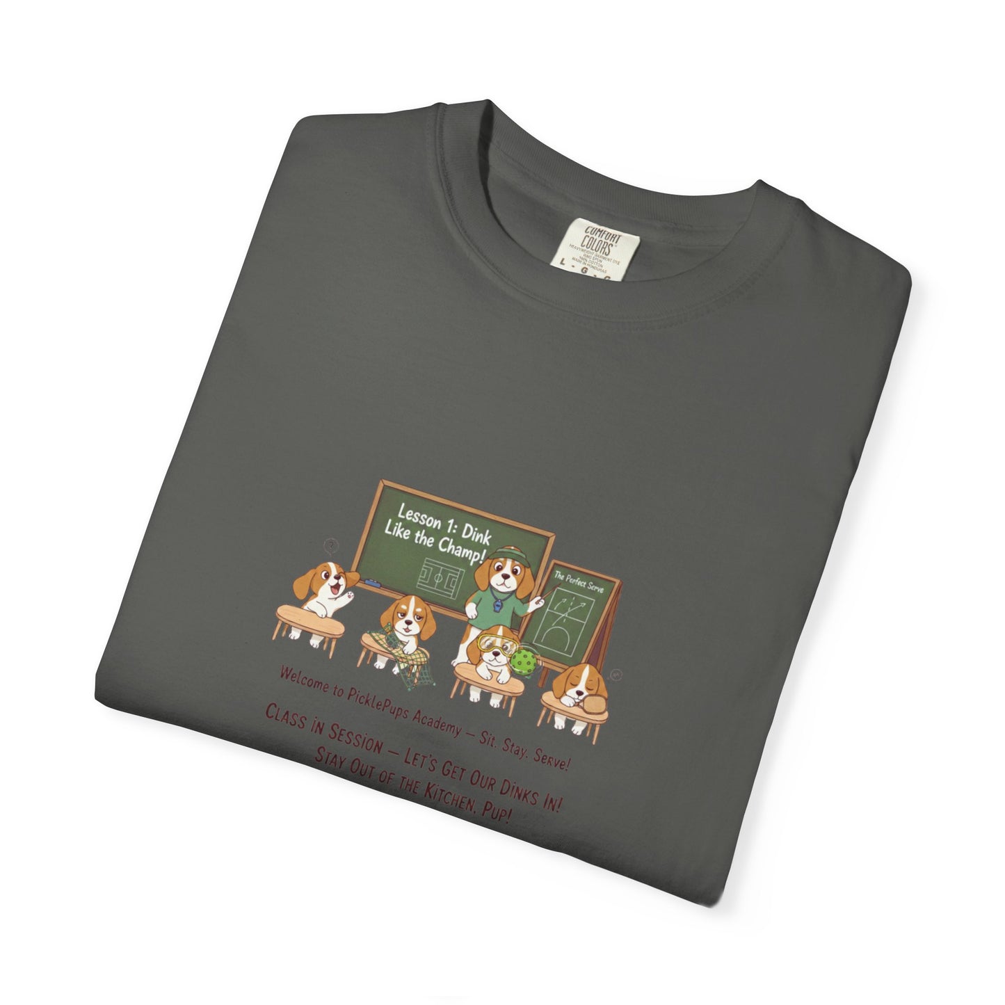 Beagle Pickleball Classroom Cartoon T-shirt | Dog Teacher Paw School Design