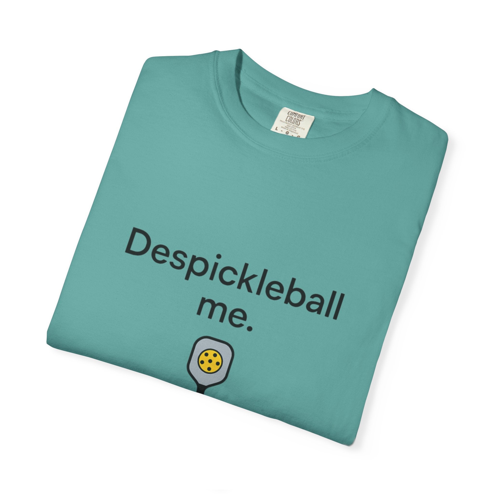 Despickleball Me pickleball graphic T-shirt | pickle paddle logo tee