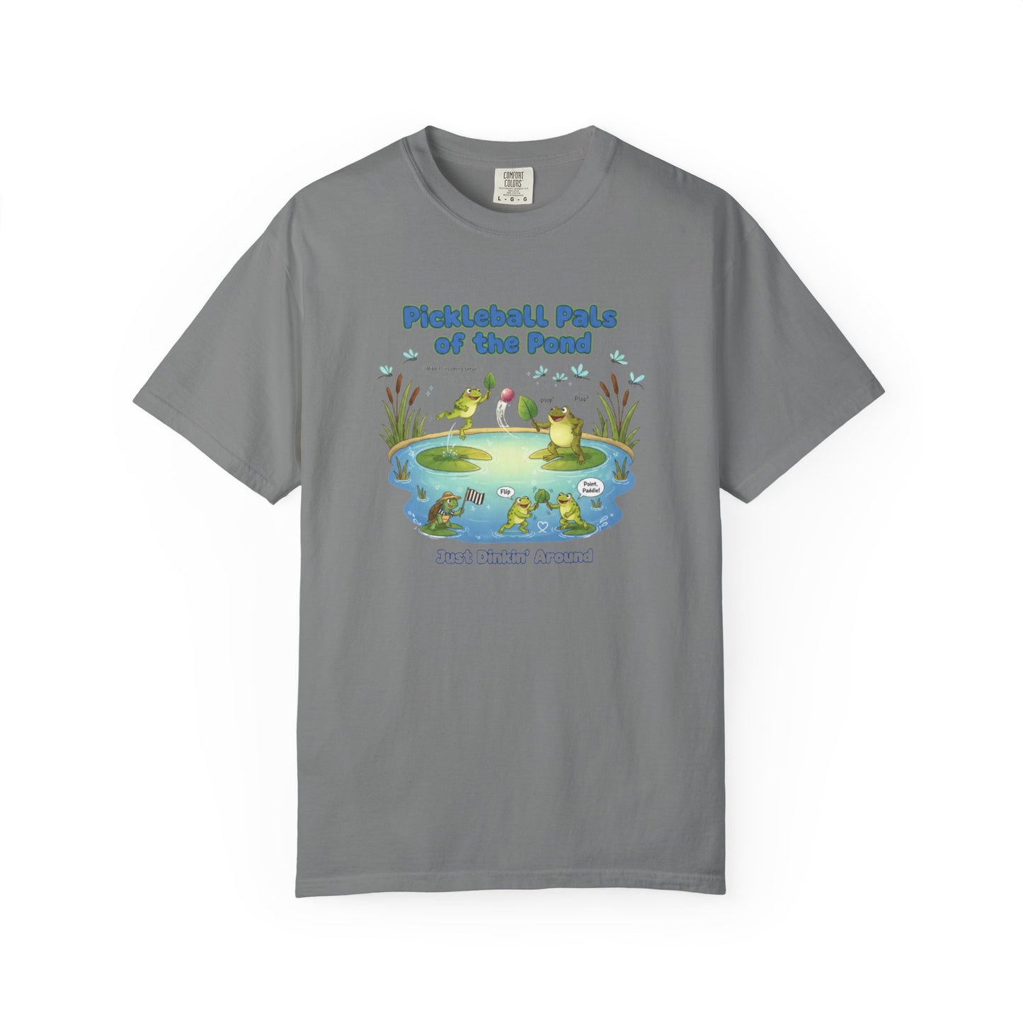 Pickleball Pals of the Pond T-Shirt | Cute Frog Pond Illustration