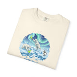 Arctic Rally Polar Bears Playing Pickleball T-Shirt | Northern Lights Illustration