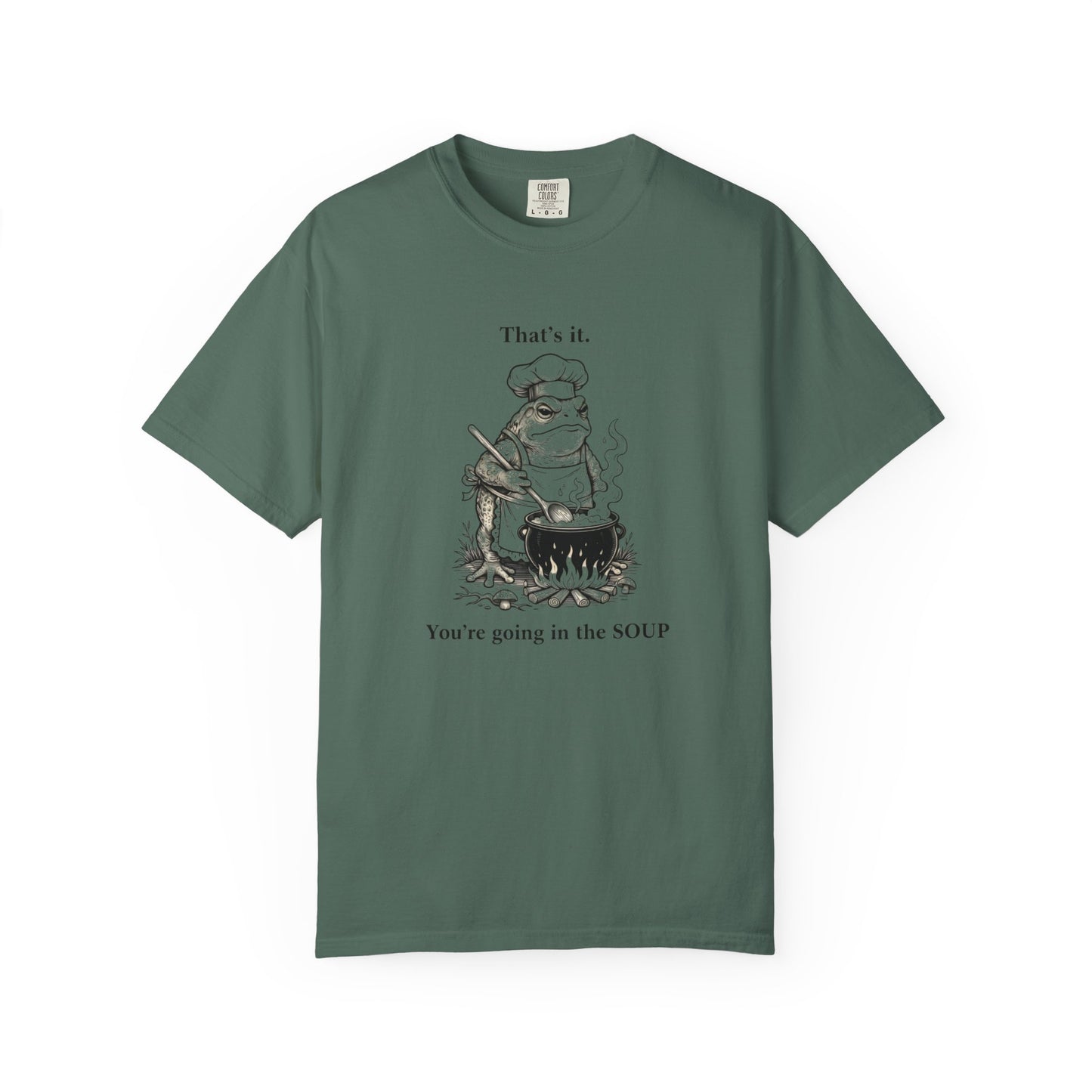 Funny Chef Frog Soup T-shirt | Toad Cooking Quote Tee