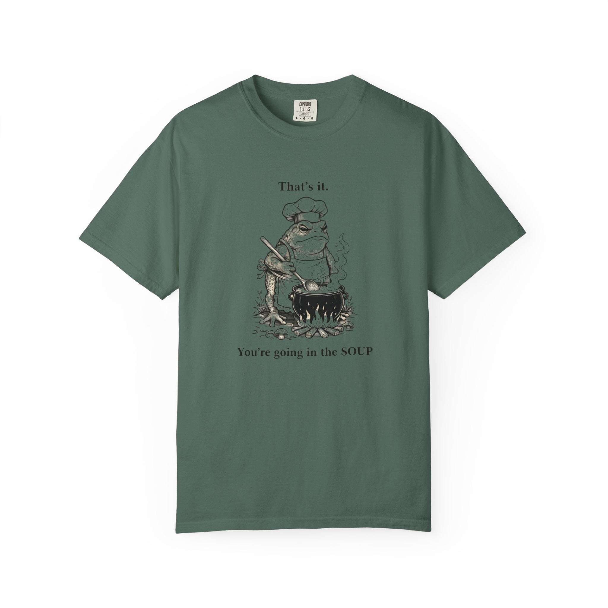 Funny Chef Frog Soup T-shirt | Toad Cooking Quote Tee