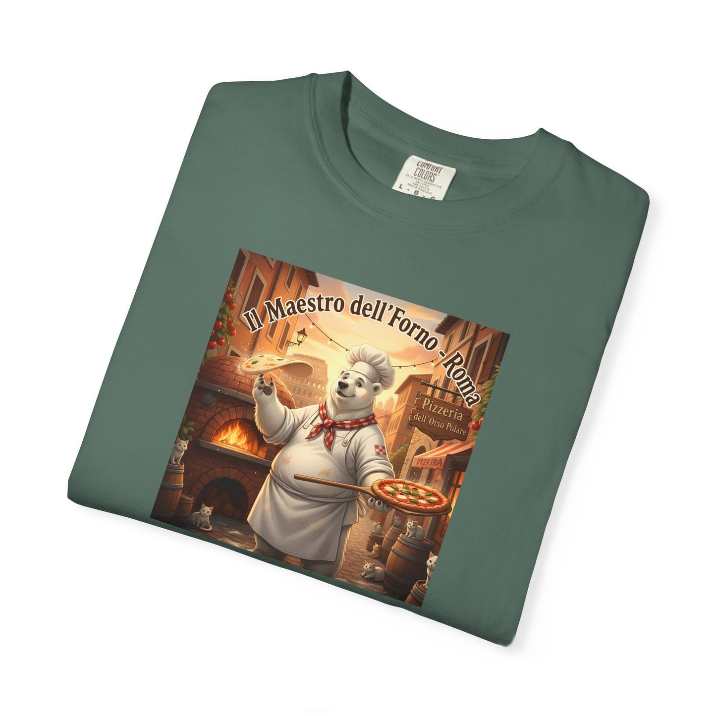 Polar Bear Italian Bakery Chef Pizza Maestro T-shirt | Vintage Pizzeria Illustration
