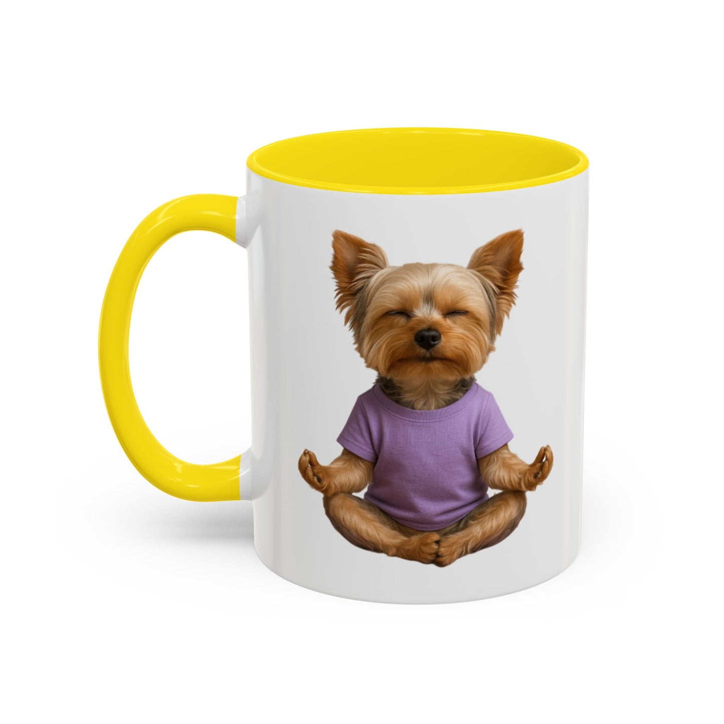 Meditating Yorkshire Terrier Mug | Accent Coffee Mug 11oz 15oz