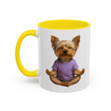 Meditating Yorkshire Terrier Mug | Accent Coffee Mug 11oz 15oz