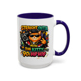 Straight Outta Meow The Kitty 90s Hip Hop Mug | Color Accent