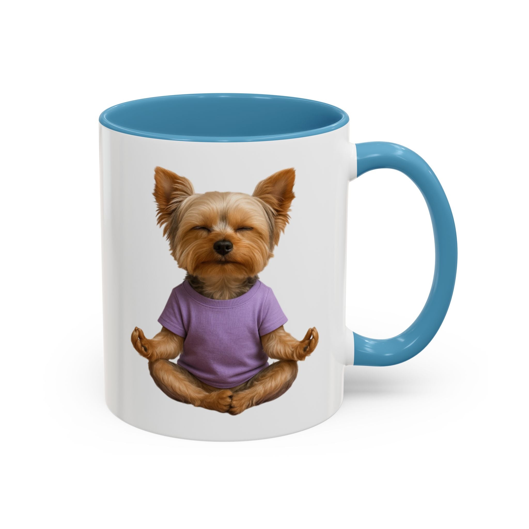 Meditating Yorkshire Terrier Mug | Accent Coffee Mug 11oz 15oz