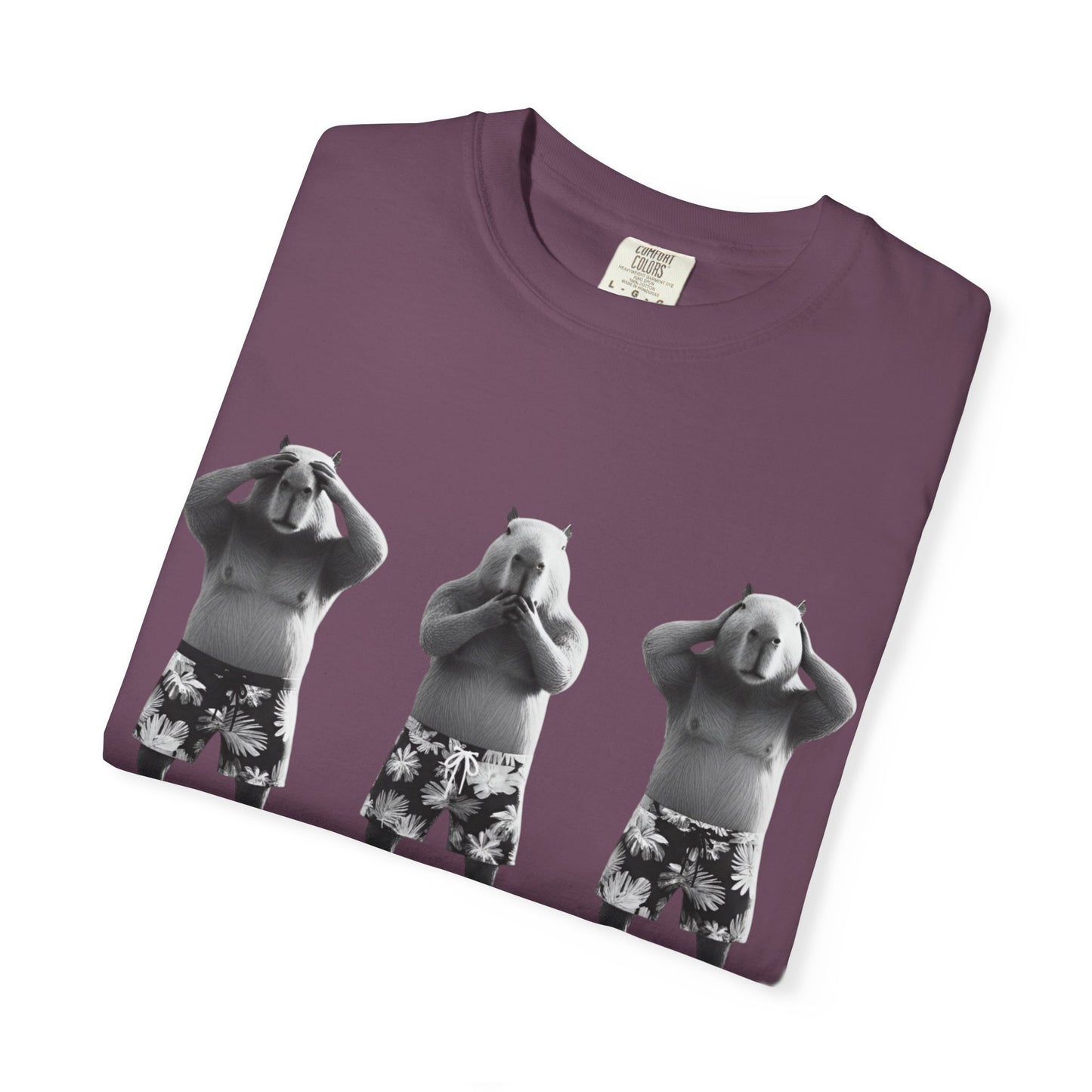 Capybara See No Evil Speak No Evil Hear No Evil T-shirt | Three Monkeys Graphic