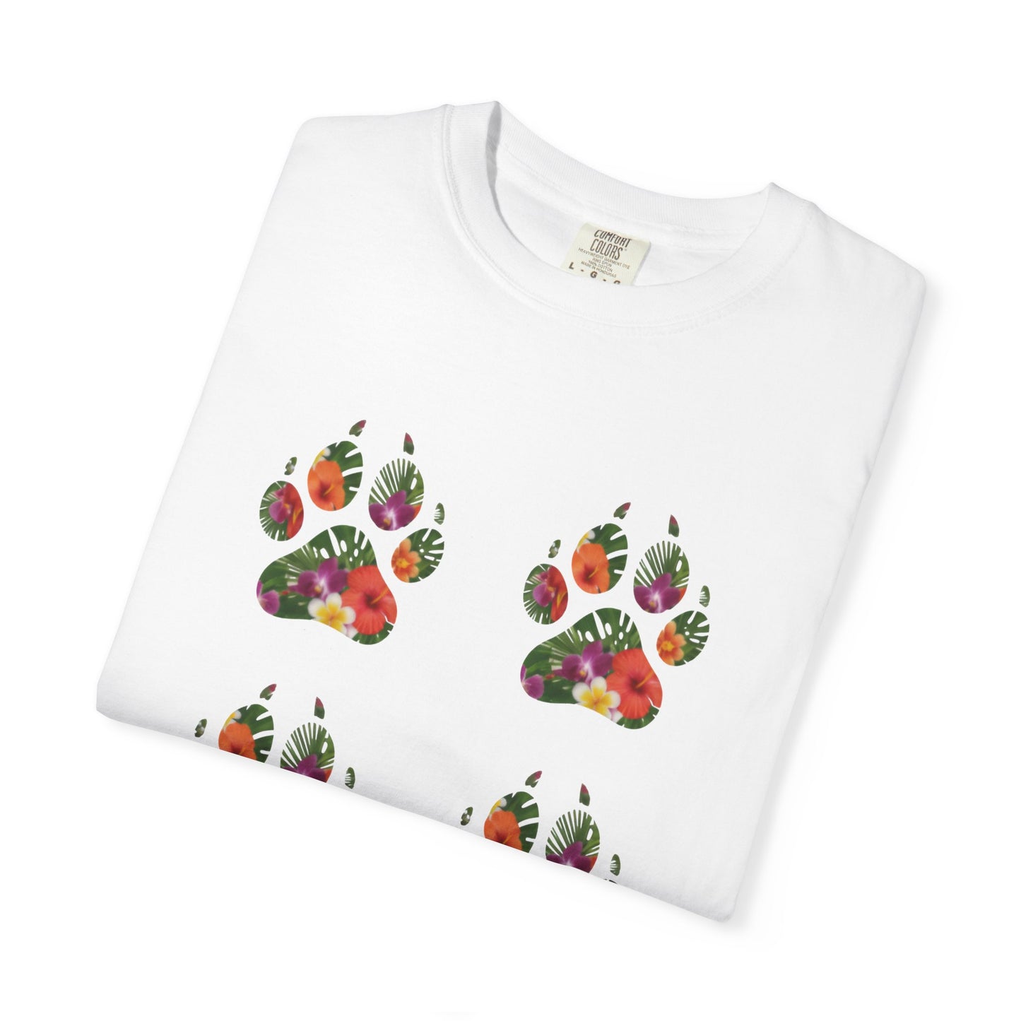 Floral Puppy Paws T-shirt | Dog Lover Tee