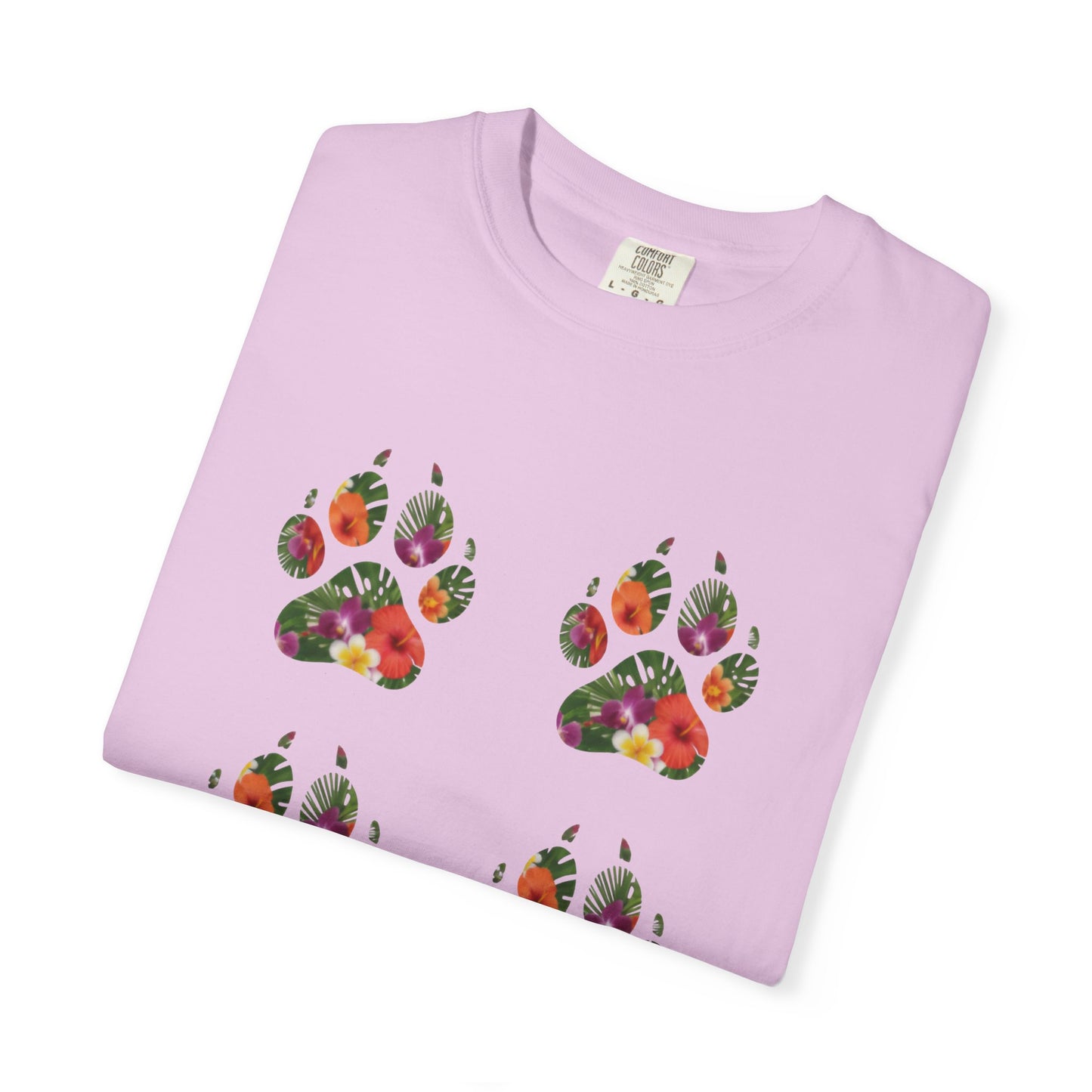 Floral Puppy Paws T-shirt | Dog Lover Tee