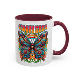 Groovy Mama Butterfly Mug | Retro Psychedelic Floral Design