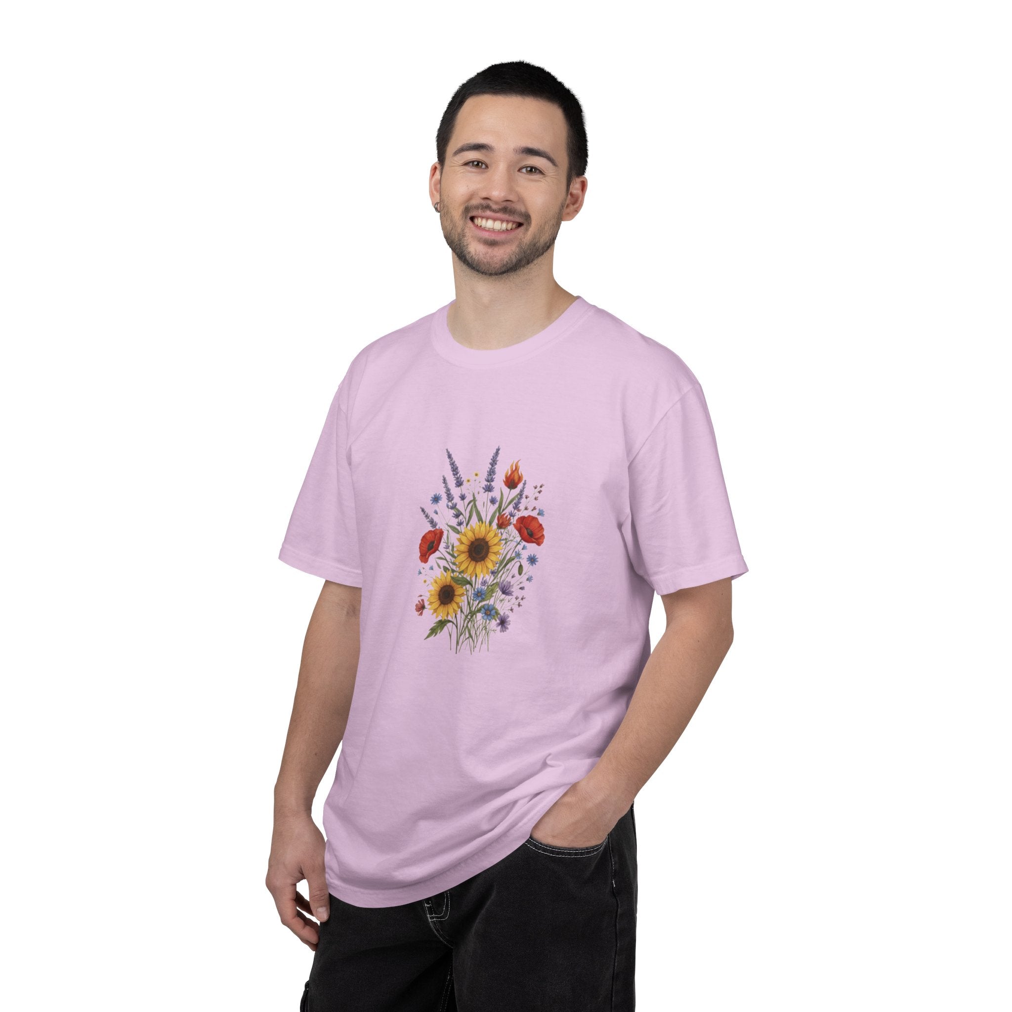 Sunflower and Wildflower Bouquet T-Shirt | Floral Botanical Garden Tee