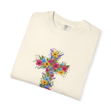 Floral Cross T-shirt | Colorful Flower Cross Tee, Christian Faith Shirt
