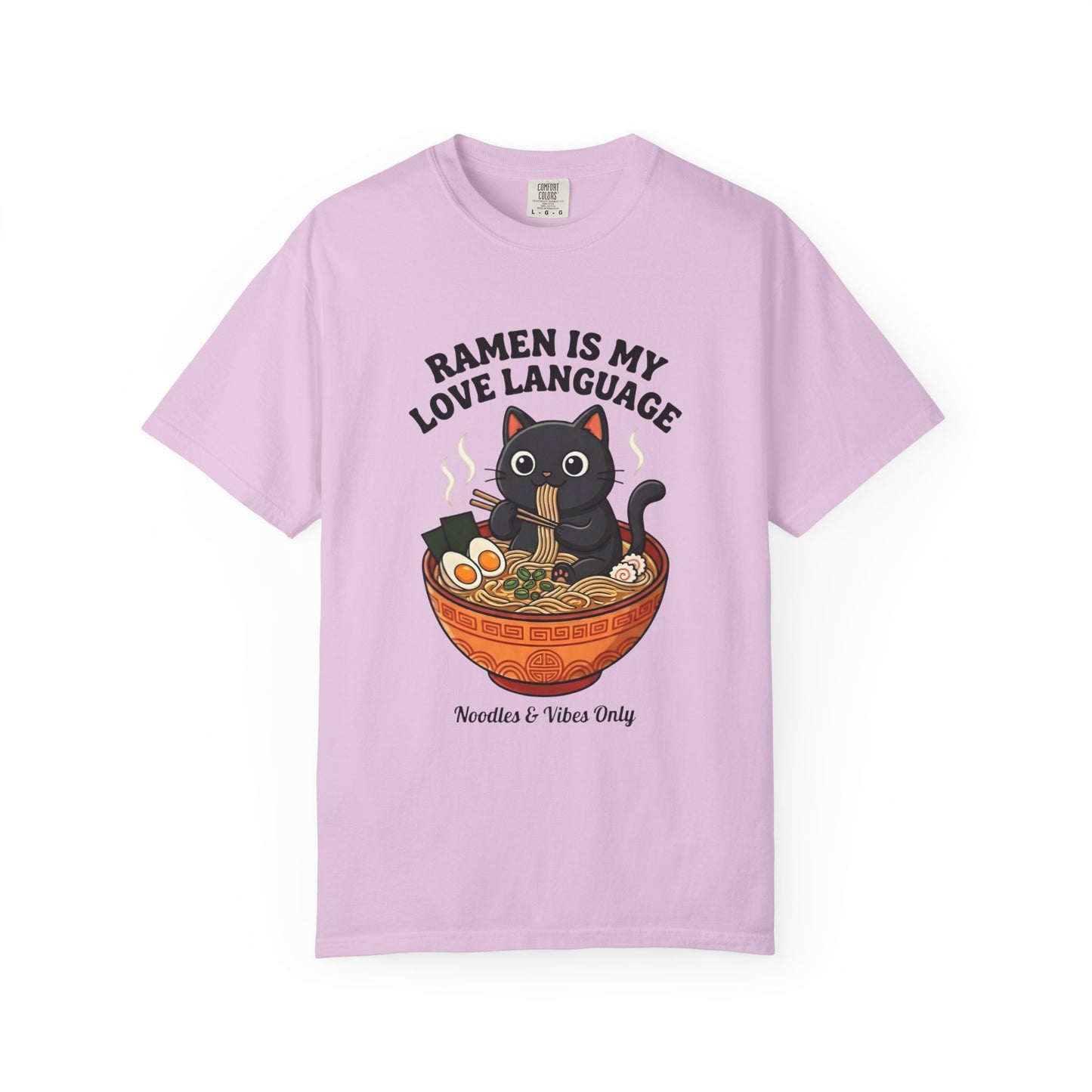 Ramen Is My Love Language T-shirt | Cat in Ramen Bowl Noodles Vibes Tee