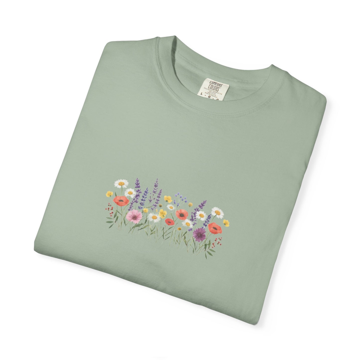 Wildflower Meadow watercolor floral design T-shirt | botanical garden tee