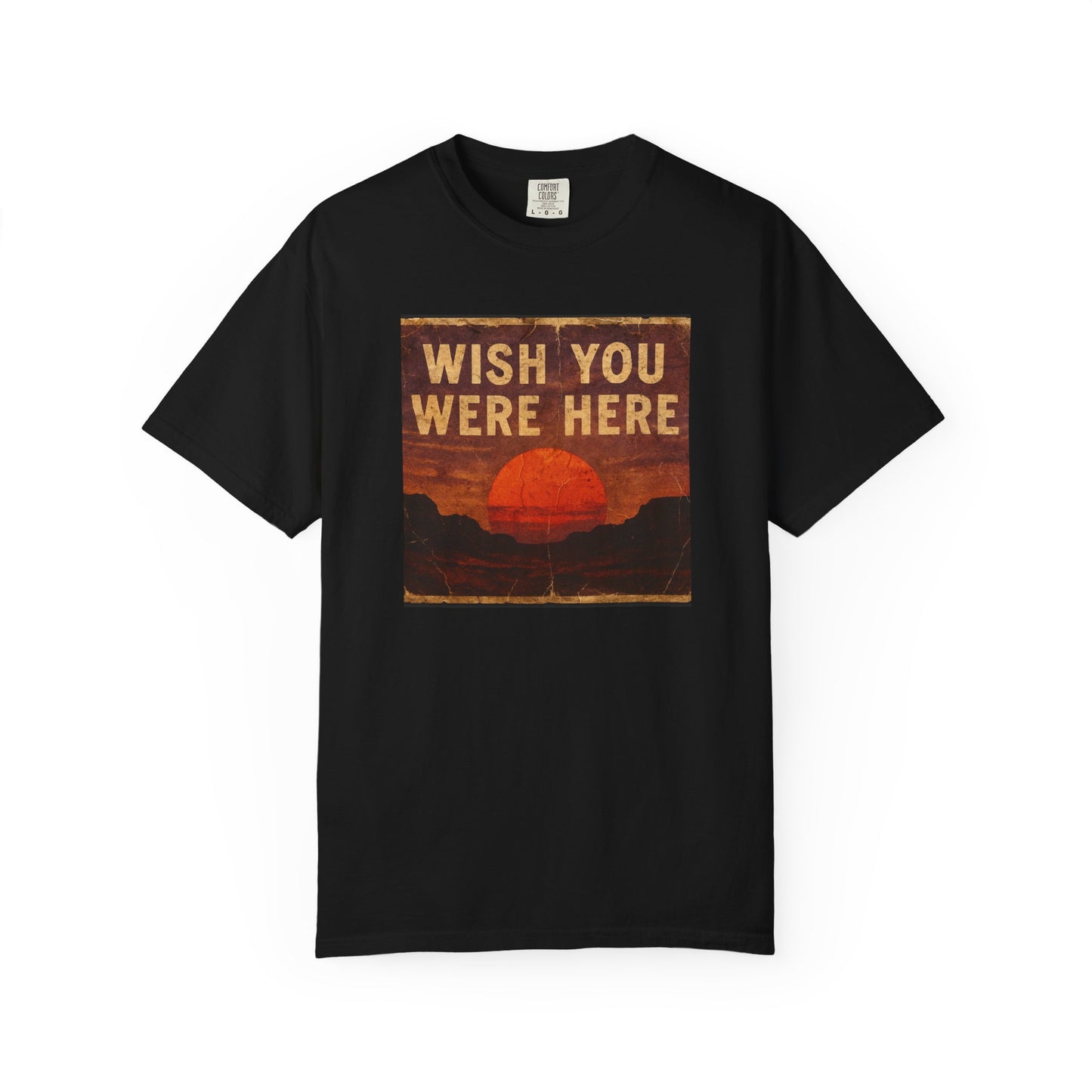 Wish You Were Here Sunset T-shirt | Vintage Sunset Graphic