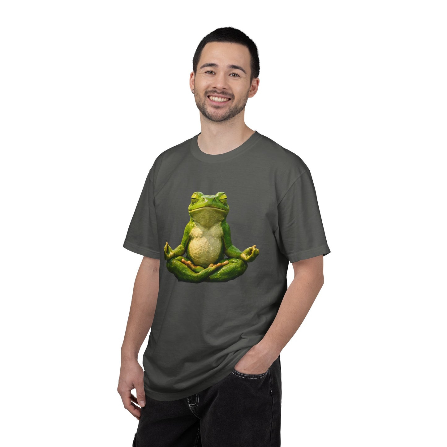 Meditating Frog T-shirt | Zen Yoga Frog Illustration, Relaxation Tee