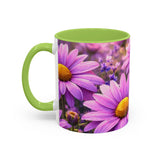 Purple Daisy Floral Mug | Accent Coffee Mug 11oz 15oz