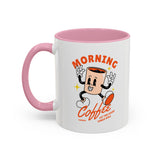 Morning Coffee Mug | Retro Cartoon Coffee Cup, Colorful Ceramic