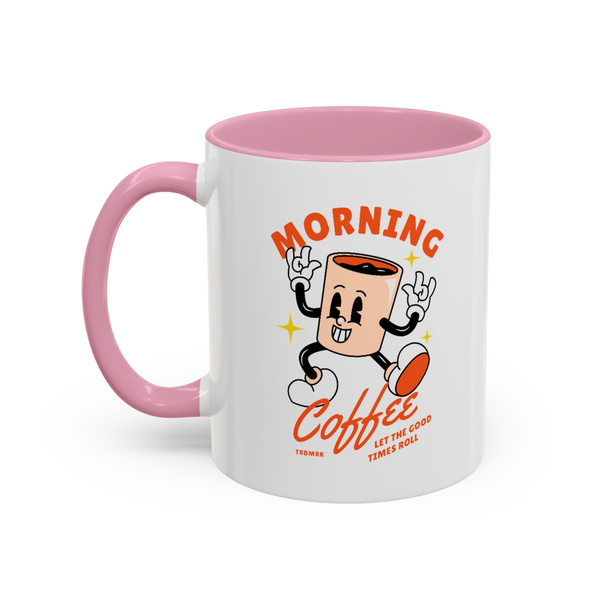 Morning Coffee Mug | Retro Cartoon Coffee Cup, Colorful Ceramic